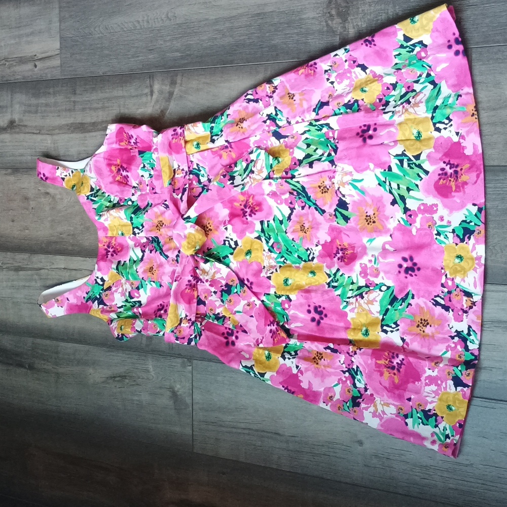 Anne Klein floral belted midi Sleeveless Dress size 6